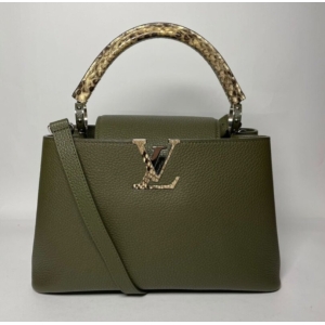 Louis Vuitton Capucines MM | Khaki Taurillon with Python Handle