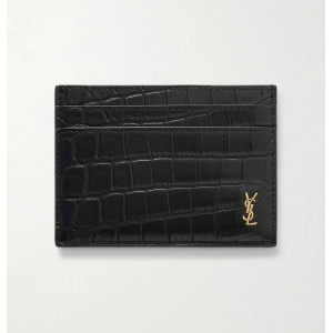 WhatsApp Image 2026-01-24 at 6.43.29 PM Saint Laurent Logo-Appliquéd Croc-Effect Leather Billfold Wallet Men